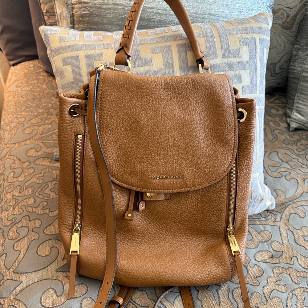 Michael Kors Brown Leather Backpack
